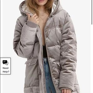 AVEC LES FILLES Velvet Puffer Jacket